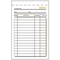 T-141 TALONARIO CAMAREROS ESPECIAL BOLSILLO TRIPLICADO AUTOCOPIA