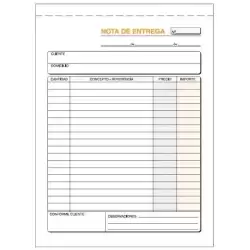 T-92 TALONARIO ENTREGAS CUARTO NATURAL TRIPLICADO AUTOCOPIA