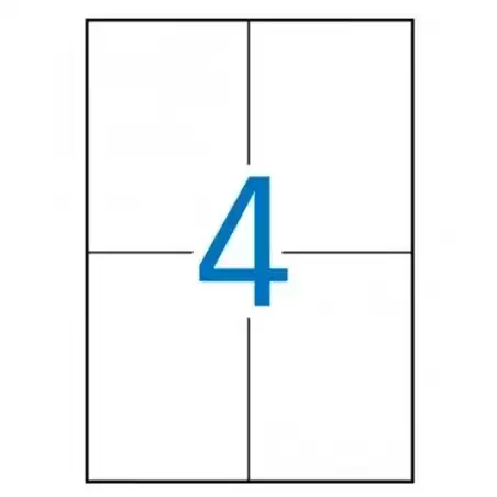01280 APLI ETIQUETAS ADHESIVAS 105X148MM INKJET/LÁSER C/RECTOS 4 X 100H BLANCO