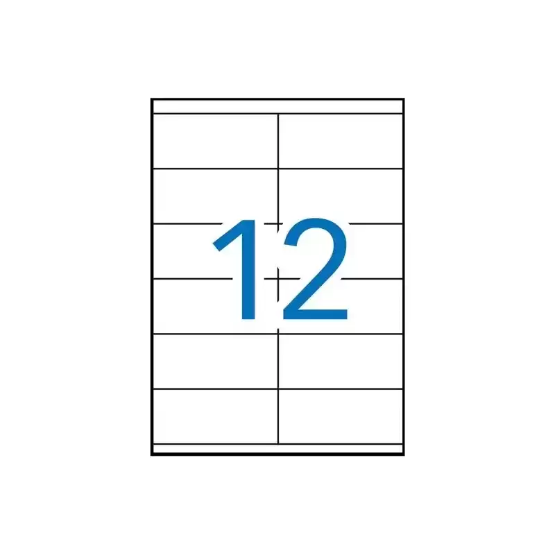 01289 APLI ETIQUETAS ADHESIVAS 105X48MM INKJET/LÁSER C/RECTOS 12 X 100H BLANCO