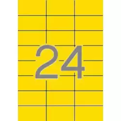 01591 APLI ETIQUETAS ADHESIVAS 70X37MM INKJET/LÁSER C/RECTOS 24 X 20H AMARILLO FLUORESCENTE