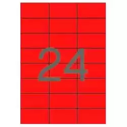 01593 APLI ETIQUETAS ADHESIVAS 70X37MM INKJET/LÁSER C/RECTOS 24 X 20H ROJO