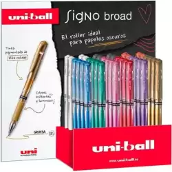 182634955 UNIBALL ROLLERBALL SIGNO BROAD UM-153 1.0MM SURTIDO METÁLICO EXPOSITOR 36 UD