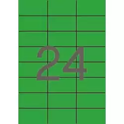01594 APLI ETIQUETAS ADHESIVAS 70X37MM INKJET/LÁSER C/RECTOS 24 X 20H VERDE