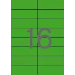 01598 APLI ETIQUETAS ADHESIVAS 105X37MM INKJET/LÁSER C/RECTOS 16 X 20H VERDE FLUORESCENTE