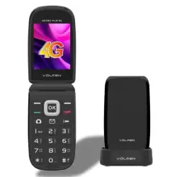 ASTROFLIP4G-NEGRO VOLFEN TELEFONO MOVIL ASTRO FLIP 4G PANTALLA XXL TIPO CHONCHA NEGRO