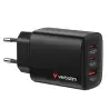 32352 VERBATIM CARGADOR PARED GAN ESSENTIALS  65W 2XUSB-C 3.0 Y 1XUSB-A NEGRO
