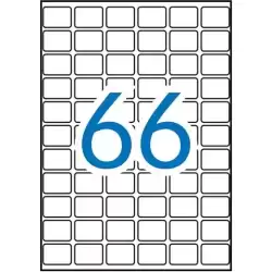 01864 APLI ETIQUETAS ADHESIVAS 16X22MM MANUAL/IMPRESIÓN C/ROMOS 66 X 15H A5 BLANCO