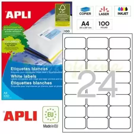 02409 APLI ETIQUETAS ADHESIVAS 64X33
