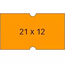 100912 APLI ETIQUETAS PARA ETIQUETADORA DE PRECIOS  21X12MM C/RECTOS 6 ROLLOS DE 1000 NARANJA