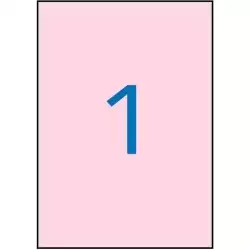 11846 APLI ETIQUETAS ADHESIVAS 210X297MM INKJET/LÁSER C/RECTOS 1 X 20H ROSA PASTEL
