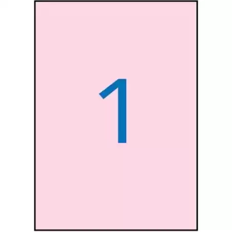 11846 APLI ETIQUETAS ADHESIVAS 210X297MM INKJET/LÁSER C/RECTOS 1 X 20H ROSA PASTEL