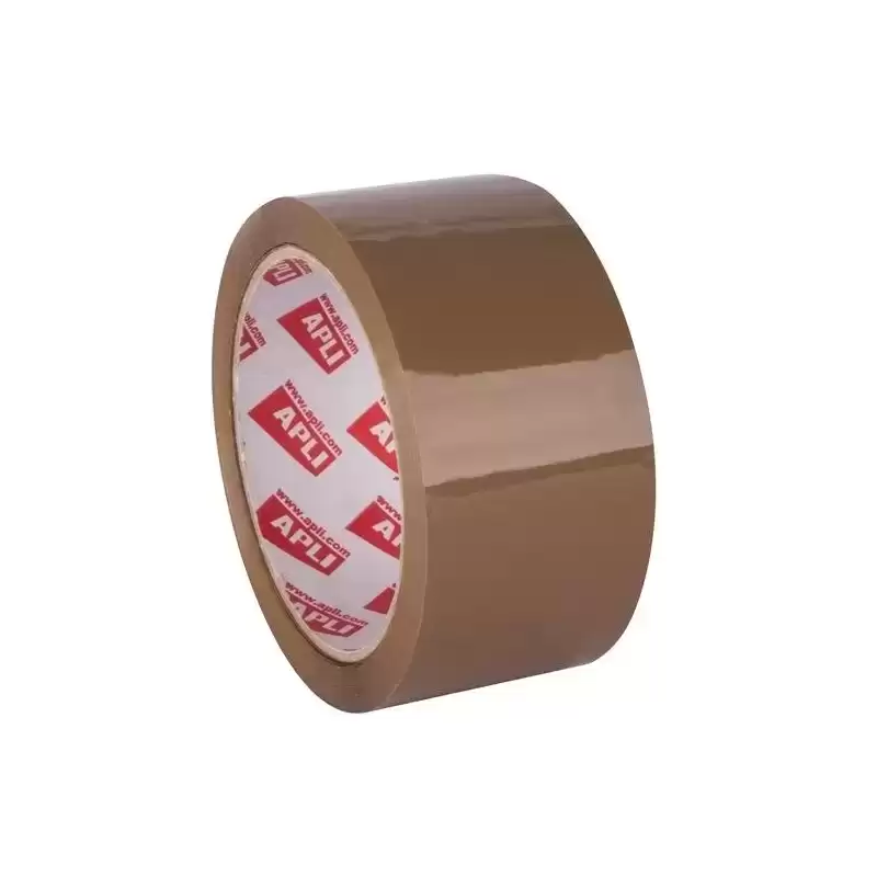 11943 APLI PRECINTO BASIC PP ADHESIVO ACRÍLICO 28 MICRAS SIN RUIDO ROLLO 48MMX66M MARRÓN BRILLANTE