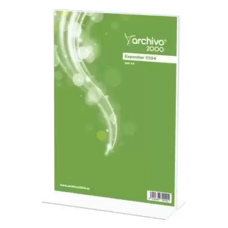 11104 CS TP ARCHIVO 2000 EXPOSITOR SOBREMESA EN FORMA DE T DIN A4 VERTICAL 90X210X305 MM CRISTAL TRANSPARENTE