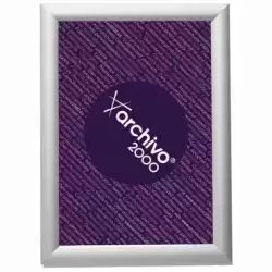 64004 PT ARCHIVO 2000 EXPOSITOR MURAL SNAP FRAME CON MARCO MONTABLE DIN A4 VERTICAL / HORIZONTAL 10X240X330 MM PLATA