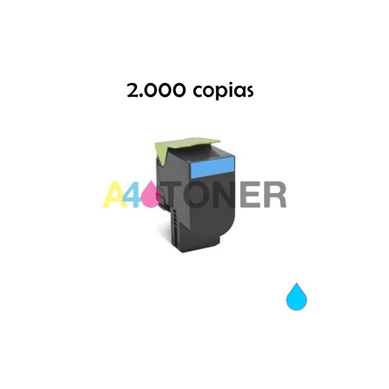 Toner compatible CX310 / CX410 / CX510 cyan alternativo a Lexmark 80C2SC0
