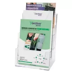 66605 CS TP ARCHIVO 2000 PORTAFOLLETOS SOBREMESA 3 ALTURAS DIN A5 VERTICAL POLIESTIRENO ULTRA TRANSPARENTE