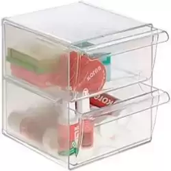 6702 CS TP ARCHIVO 2000 ORGANIZADOR ARCHICUBO 2 CAJONES 190X150X150 MM CRISTAL TRANSPARENTE
