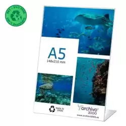 80905V CS TP ARCHIVO 2000 EXPOSITOR DE SOBREMESA L FLEXIBLE DIN A5 VERTICAL PET 100% RECICLABLE