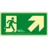 6170-20H VE ARCHIVO 2000 SEÑAL "EVACUAR ESCALERA ARRIBA DERECHA" 320X160MM PP 700 MICRAS VERDE