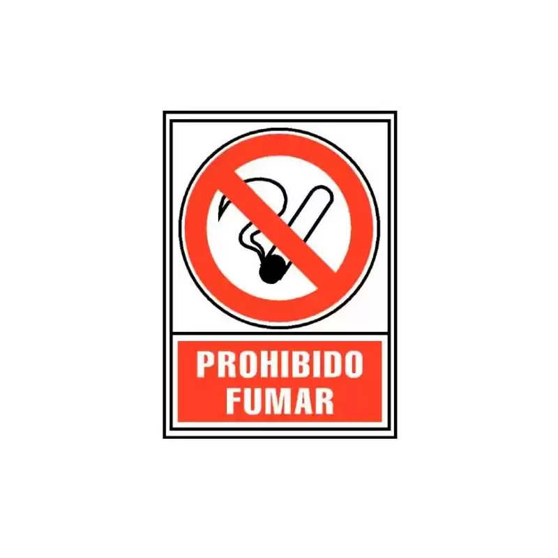 6174-02 RJ ARCHIVO 2000 SEÑAL "PROHIBIDO FUMAR" 210X297MM PP 700 MICRAS BLANCO/ROJO