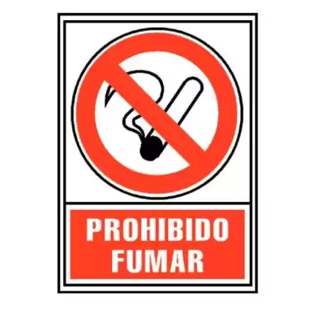 6174-02 RJ ARCHIVO 2000 SEÑAL "PROHIBIDO FUMAR" 210X297MM PP 700 MICRAS BLANCO/ROJO