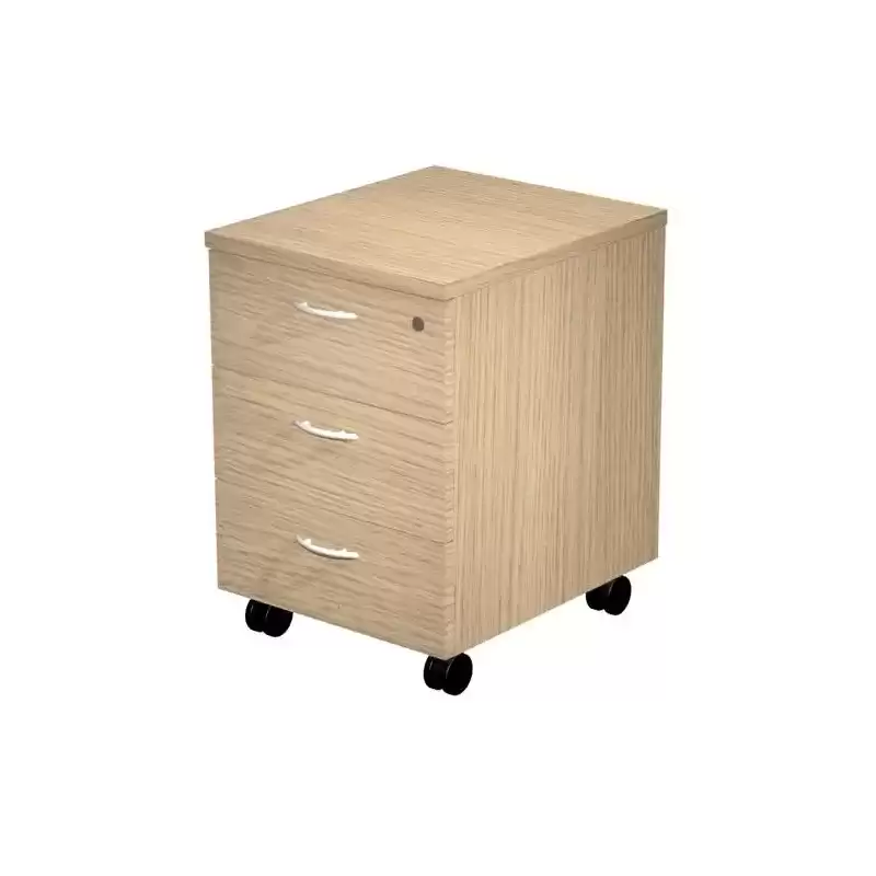 60021-C ARTEXPORT CAJONERA PRESTO 3 CAJONES C/RUEDAS GUÍAS METÁLICAS CERRADURA ROBLE -DESMONTADO-