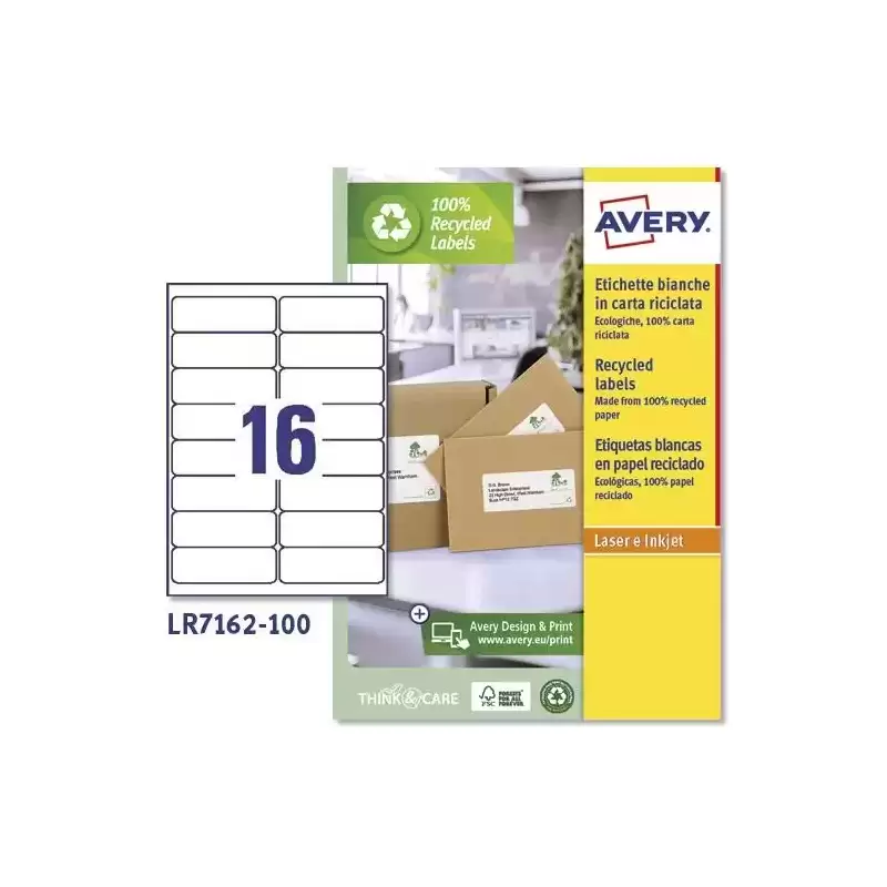 LR7162-100 AVERY ETIQUETAS ADHESIVAS PARA ENVÍOS 99