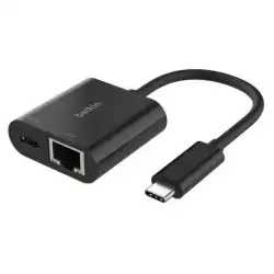INC019BTBK BELKIN CABLE ADAPTADOR USB-C  A ETHERNET + CARGA 100W NEGRO