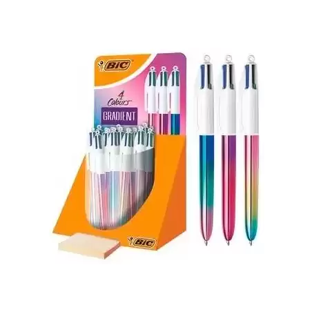 511031 BIC BOLÍGRAFO 4 COLORES GRADIENT CUERPO BLANCO/MULTICOLOR SURTIDOS EXPOSITOR 30 UD