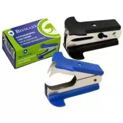 310825 BISMARK EXTRAEGRAPAS METÁLICO TIPO PINZA CON CIERRE SEGURIDAD COLORES SURTIDOS AZUL - NEGRO INDIVIDUAL