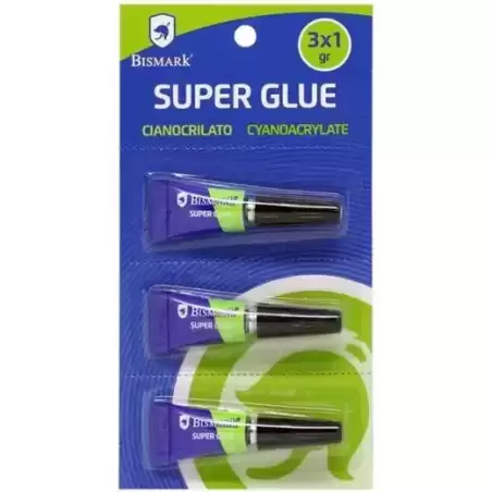 317015 BISMARK PEGAMENTO INSTANTÁNEO SUPER-GLUE 1GR BLISTER 3 UD