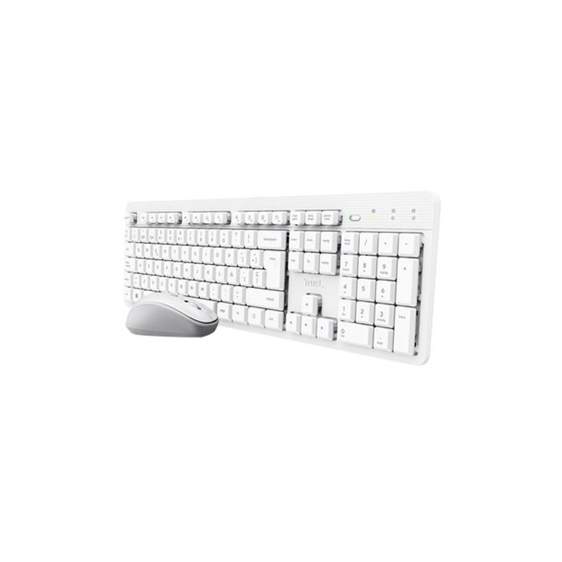 25467 TRUST COMBO TECLADO + RATÓN INALÁMBRICO ODY II SILENCIOSO BLANCO