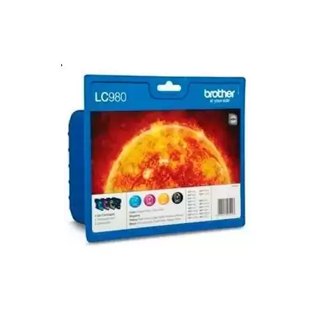 LC980VALBP BROTHER TINTA BK/C/M/Y DCP-145C/165C/195C/197C/375CW - MFC-250C/255CW/290C/295CN - PACK 4 COLORES