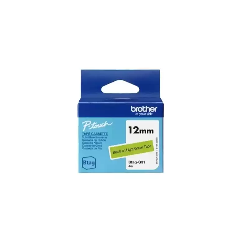 BTAGG31 BROTHER CINTA DOMÉSTICA BTAG NEGRO SOBRE VERDE - PTN10