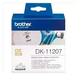 DK11207 BROTHER ETIQUETAS CIRCULARES PARA CD/DVD 58MM DIAMETRO - PELÍCULA PLÁSTICA (100 ETIQUETAS)