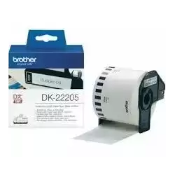 DK22205 BROTHER CINTA CONTINUA DE PAPEL TÉRMICO ADHESIVO - BLANCO - 62MMX30
