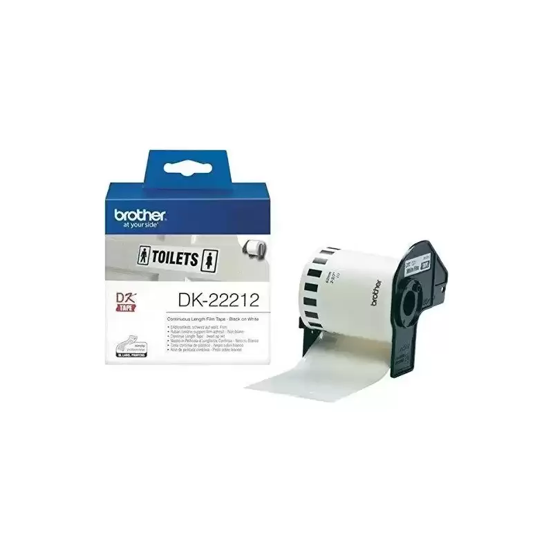 DK22212 BROTHER CINTA CONTINUA DE PELICULA PLÁSTICA - BLANCO - 62MMX15