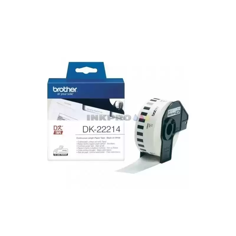 DK22214 BROTHER CINTA CONTINUA DE PAPEL TÉRMICO ADHESIVO - BLANCO - 12MMX30