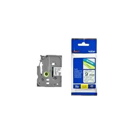 TZE121 BROTHER CINTA ROTULADORA LAMINADA TEXTO NEGRO SOBRE TRANSPARENTE  - 9MMX8M