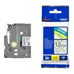 TZE131 BROTHER CINTA ROTULADORA LAMINADA TEXTO NEGRO SOBRE TRANSPARENTE 12MMX8M