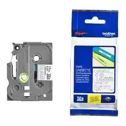 TZE135 BROTHER CINTA ROTULADORA LAMINADA TEXTO BLANCO SOBRE TRANSPARENTE - 12MMX8M