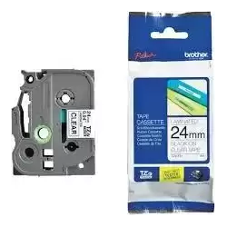 TZE151 BROTHER CINTA ROTULADORA LAMINADA TEXTO NEGRO SOBRE TRANSPARENTE - 24MMX8M