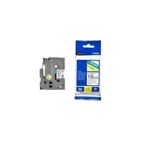 TZE241 BROTHER CINTA ROTULADORA LAMINADA TEXTO NEGRO SOBRE BLANCO - 18MMX8M