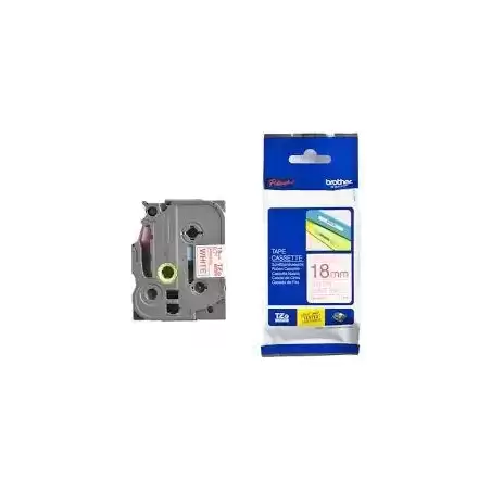 TZE242 BROTHER CINTA ROTULADORA LAMINADA TEXTO ROJO SOBRE BLANCO - 18MMX8M