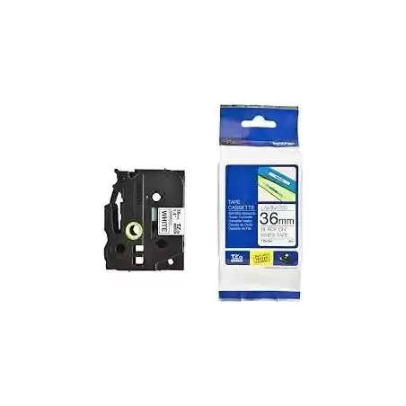 TZE261 BROTHER CINTA ROTULADORA LAMINADA TEXTO NEGRO SOBRE BLANCO - 36MMX8M