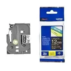 TZE335 BROTHER CINTA ROTULADORA LAMINADA TEXTO BLANCO SOBRE NEGRO - 12MMX8M