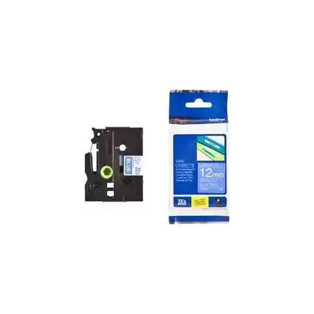 TZE535 BROTHER CINTA ROTULADORA LAMINADA TEXTO BLANCO SOBRE AZUL - 12MMX8M