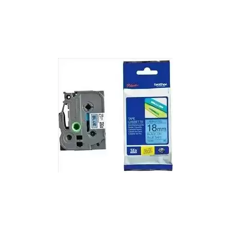 TZE541 BROTHER CINTA ROTULADORA LAMINADA TEXTO NEGRO SOBRE AZUL - 18MMX8M