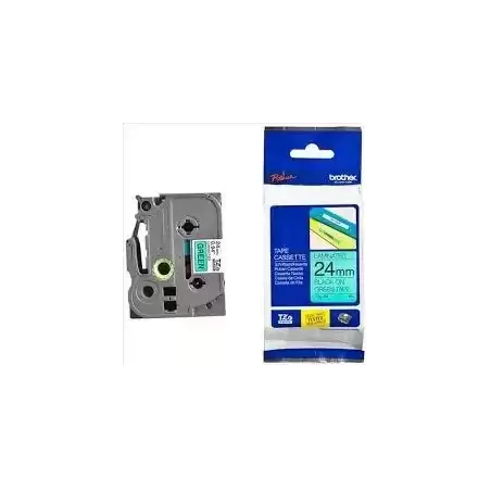 TZE751 BROTHER CINTA ROTULADORA LAMINADA TEXTO NEGRO SOBRE VERDE - 24MMX8M